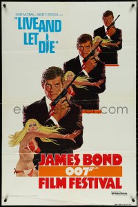 5w0827 JAMES BOND 007 FILM FESTIVAL 1sh 1976 Robert McGinnis art of Roger Moore as 007 w/sexy girl!