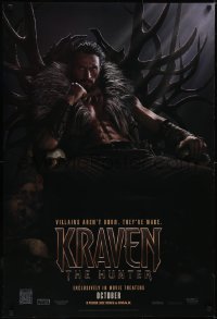 5w0841 KRAVEN THE HUNTER teaser DS 1sh 2024 Aaron Taylor-Johnson in title role as Sergei Kravinoff!