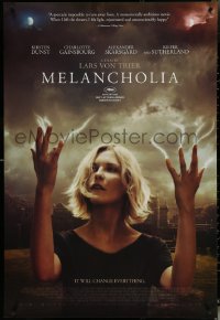 5w0889 MELANCHOLIA DS 1sh 2011 Lars von Trier directed, cool image of Kirsten Dunst & electricity!