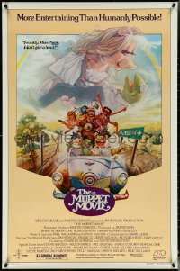 5w0901 MUPPET MOVIE 1sh 1979 Henson, Drew Struzan GWTW parody art of Kermit the Frog & Miss Piggy!