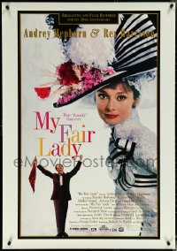 5w0903 MY FAIR LADY 1sh R1994 great close-up image of Audrey Hepburn, Rex Harrison!