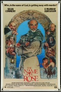 5w0905 NAME OF THE ROSE 1sh 1986 Der Name der Rose, great Drew Struzan art of Sean Connery as monk!