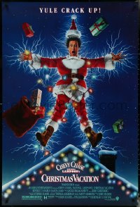 5w0907 NATIONAL LAMPOON'S CHRISTMAS VACATION DS 1sh 1989 Consani art of Chevy Chase, yule crack up!