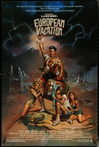 5w0908 NATIONAL LAMPOON'S EUROPEAN VACATION 1sh 1985 Chevy Chase, wacky fantasy art by Vallejo!