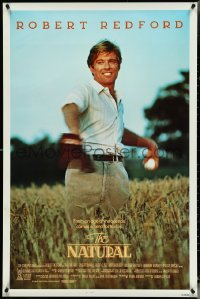 5w0909 NATURAL int'l 1sh 1984 Barry Levinson, best image of Robert Redford throwing baseball!