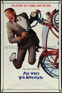 5w0926 PEE-WEE'S BIG ADVENTURE 1sh 1985 Tim Burton, best image of Paul Reubens & his beloved bike!