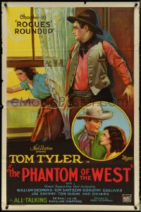 5w0931 PHANTOM OF THE WEST chapter 10 1sh 1931 Tom Tyler all-talking serial, cool art!