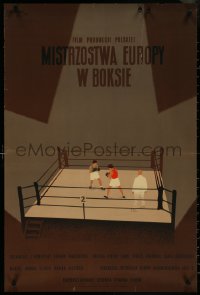 5w0146 MISTRZOSTWA EUROPY W BOKSIE Polish 23x34 1953 Trepkowski art of boxers in ring, ultra rare!