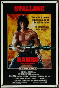 5w0952 RAMBO FIRST BLOOD PART II 1sh 1985 no law, no war can stop Sylvester Stallone w/his RPG!