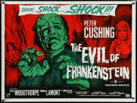 5w0137 EVIL OF FRANKENSTEIN 30x40 English REPRO poster 2007 artwork from the original British quad!