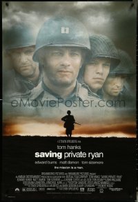 5w0977 SAVING PRIVATE RYAN 1sh 1998 Spielberg, cast image of Tom Hanks, Tom Sizemore, Damon & Burns!