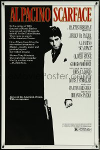 5w0979 SCARFACE 1sh 1983 Al Pacino as Tony Montana, Brian De Palma, Oliver Stone classic!