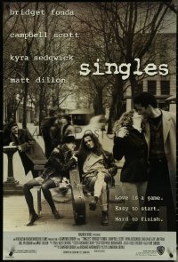 5w0995 SINGLES DS 1sh 1992 Cameron Crowe, Bridget Fonda, Matt Dillon, Kyra Sedgwick!