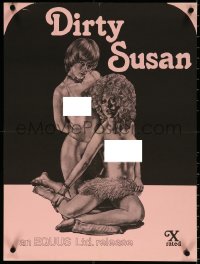 5w0192 DIRTY SUSAN 18x25 special poster 1970s great artwork of two sexy naked women, ultra rare!