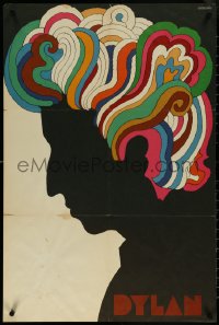 5w0105 DYLAN 22x33 music poster 1967 colorful silhouette art of Bob by Milton Glaser!