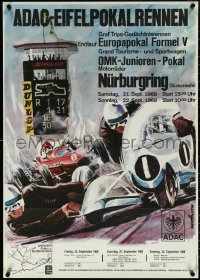 5w0193 EIFELRENNEN 23x33 German special poster 1968 ADAC Automobile Club, April race at Nurburgring!