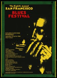 5w0330 EIGHTH ANNUAL SAN FRANCISCO BLUES FESTIVAL 13x18 silk screen music poster 1980 Shakey Jake!