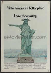 5w0308 PEACE CORPS 17x24 special poster 1970s Statue of Liberty and New York City skyline!