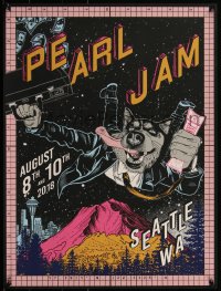 5w0339 PEARL JAM 2-sided 18x24 music poster 2018 art by Faile, Seattle, Show edition!