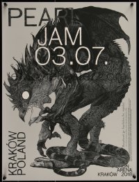 5w0344 PEARL JAM 2-sided 18x24 music poster 2018 art by Krzysztof Domaradzki, Krakow, Show edition!