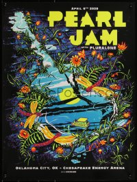 5w0348 PEARL JAM 2-sided 18x24 music poster 2020 art by Munk One, Oklahoma City, Show edition!