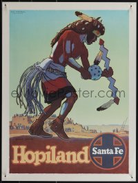 5w0253 SANTA FE HOPILAND 18x24 travel poster 1960s wonderful artwork of Native American dancing!