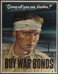 5w0238 DOING ALL YOU CAN BROTHER 22x28 WWII war poster 1943 Sloan art of wounded soldier!