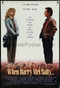 5w1066 WHEN HARRY MET SALLY 1sh 1989 giant Billy Crystal & sexy Meg Ryan over New York City!