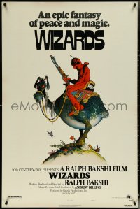 5w1074 WIZARDS 1sh 1977 Ralph Bakshi directed animation, cool fantasy art by William Stout!