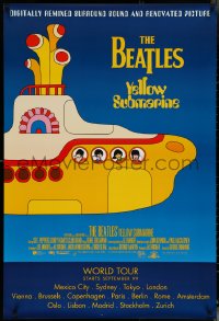 5w1079 YELLOW SUBMARINE advance DS 1sh R1999 psychedelic art of Beatles John, Paul, Ringo & George!