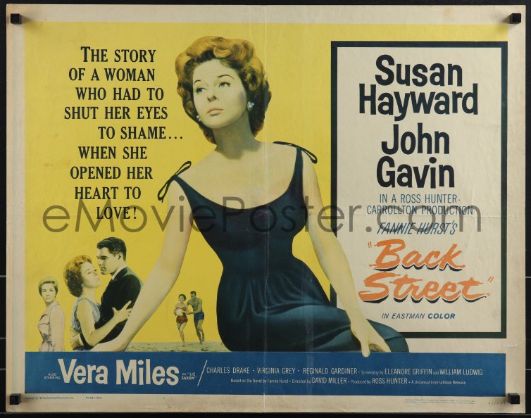 eMoviePoster.com: 5w0445 BACK STREET 1/2sh 1961 sexy Susan Hayward ...