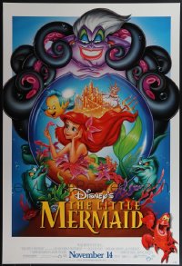 5x0839 LOT OF 12 UNFOLDED DOUBLE-SIDED 27X40 LITTLE MERMAID R97 ADVANCE ONE-SHEETS R1997 Disney!