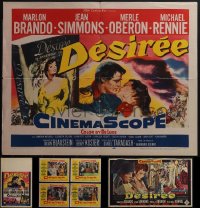 5x0354 LOT OF 7 DESIREE FOLDED POSTERS & LOBBY CARDS 1954 Marlon Brando, Jean Simmons, Oberon