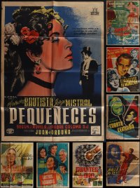 5x0325 LOT OF 9 FOLDED MEXICAN POSTERS 1950s-1960s great images from several different movies!