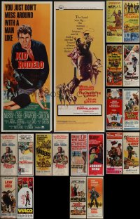 5x0456 LOT OF 20 MOSTLY UNFOLDED COWBOY WESTERN INSERTS 1960s great images from a variety of movies!