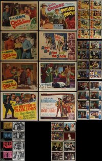 5x0221 LOT OF 60 LOBBY CARDS 1940s-1970s complete & incomplete sets from several different movies!