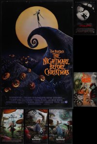 5x0972 LOT OF 6 UNFOLDED DOUBLE-SIDED 27X40 TIM BURTON ONE-SHEETS 1990s-2000s animation & live!