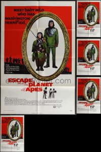 5x0197 LOT OF 5 FOLDED ESCAPE FROM THE PLANET OF THE APES ONE-SHEETS 1971 Roddy McDowall, sequel!