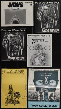 5x0276 LOT OF 6 HORROR/SCI-FI CUT PRESSBOOKS 1960s-1980s Jaws, Friday the 13th, Raiders & more!