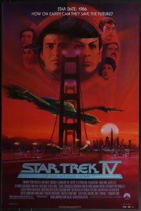 5x0980 LOT OF 5 UNFOLDED SINGLE-SIDED 27X41 STAR TREK IV ONE-SHEETS 1986 great Bob Peak art!