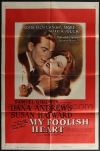 5x0182 LOT OF 8 FOLDED MY FOOLISH HEART ONE-SHEETS 1950 Dana Andrews & Susan Hayward!