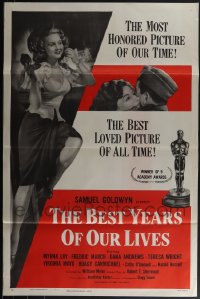 5x1029 LOT OF 4 FORMERLY TRI-FOLDED SINGLE-SIDED BEST YEARS OF OUR LIVES R54 ONE-SHEETS R1954