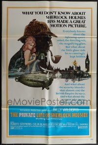 5x0186 LOT OF 7 FOLDED PRIVATE LIFE OF SHERLOCK HOLMES ONE-SHEETS 1970 Billy Wilder, great art!