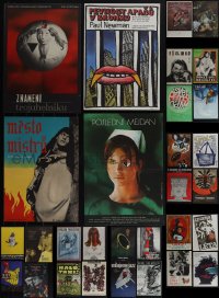 5x0493 LOT OF 30 MOSTLY UNFOLDED 11X16 CZECH POSTERS 1960s-1980s a variety of cool movie images!