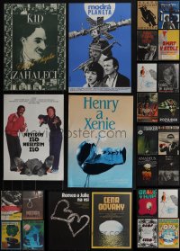 5x0491 LOT OF 34 MOSTLY UNFOLDED 11X16 CZECH POSTERS 1960s-1980s a variety of cool movie images!