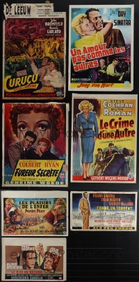 5x0498 LOT OF 7 FOLDED BELGIAN POSTERS 1950s-1960s great images from a variety of movies!