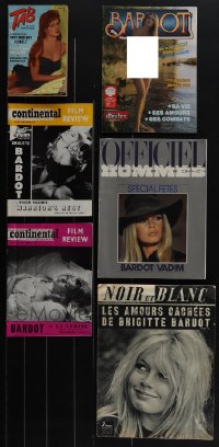 5x0319 LOT OF 6 MAGAZINES WITH BRIGITTE BARDOT COVERS 1960s-1980s great images including nudes!