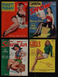 5x0323 LOT OF 4 1950S SEXPLOITATION MAGAZINES 1950s includes some cover art by Peter Driben!