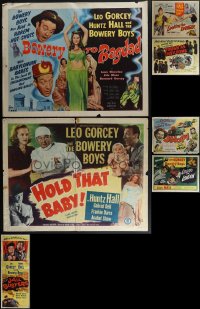 5x0502 LOT OF 11 MOSTLY FORMERLY FOLDED BOWERY BOYS HALF-SHEETS & 1 INSERT 1940s-1950s great images!