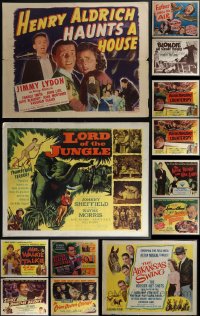 5x0508 LOT OF 23 UNFOLDED & FORMERLY FOLDED HALF-SHEETS 1940s-1950s a variety of movie images!